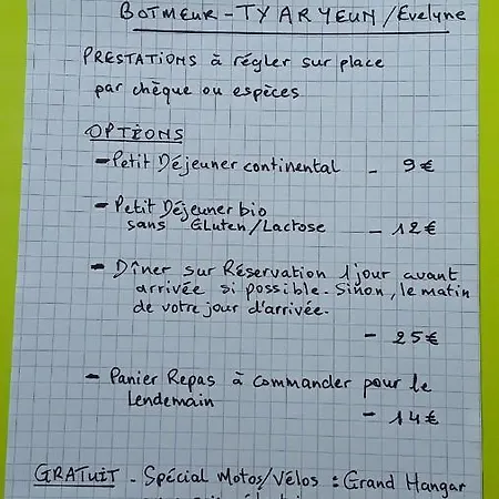 Bed & Breakfast Ty Evelyne 11 Kernevez Botmeur